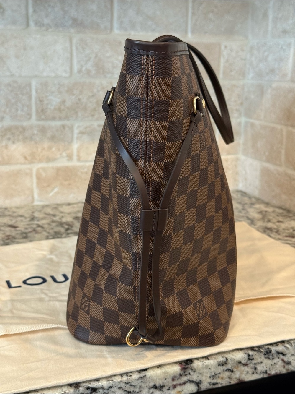 Louis Vuitton Damier Ebene Checkerboard Brown Tote - Picture 3 of 16